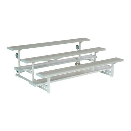 Gt Grandstands By Ultraplay 3 Row National Rep Aluminum Bleacher, 24' Long, Single Footboard NB-0324ASTD